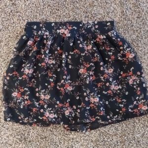 Black floral skirt